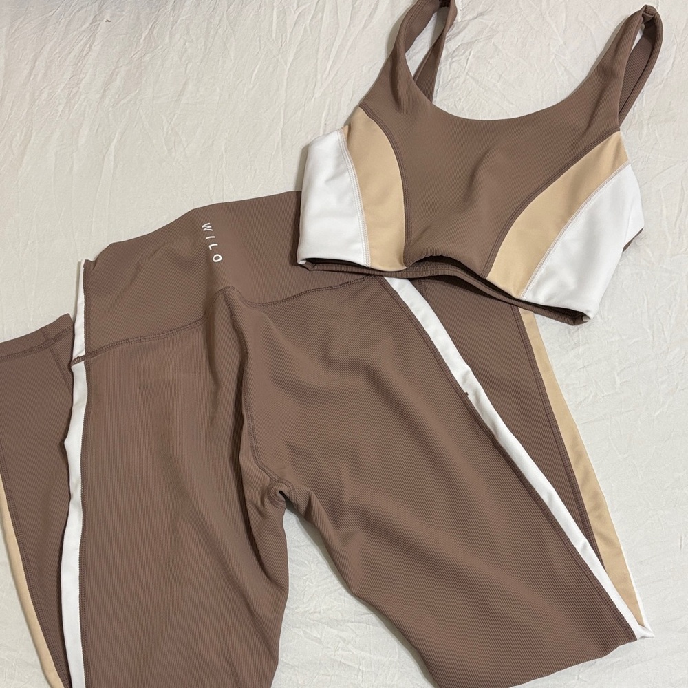 WILO Brown and White Activewear Set